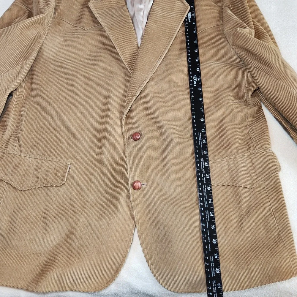 SHEPLERS Blazer Mens 50L Beige Corduroy Pockets Long Sleeve Western VTG